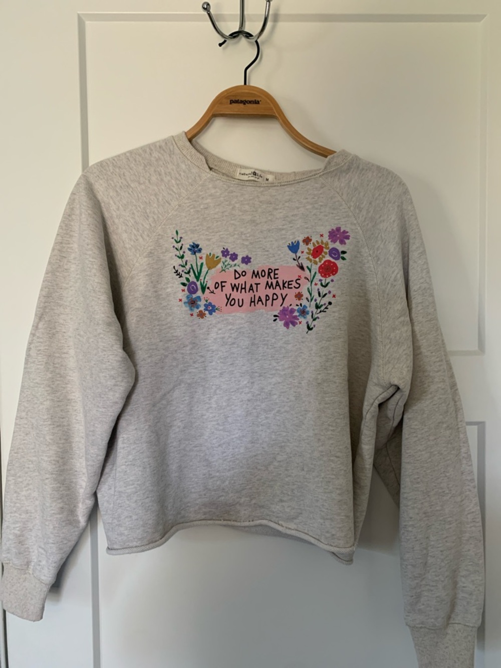 NATURAL LIFE Light Gray Sweatshirt with Colorful Floral Print